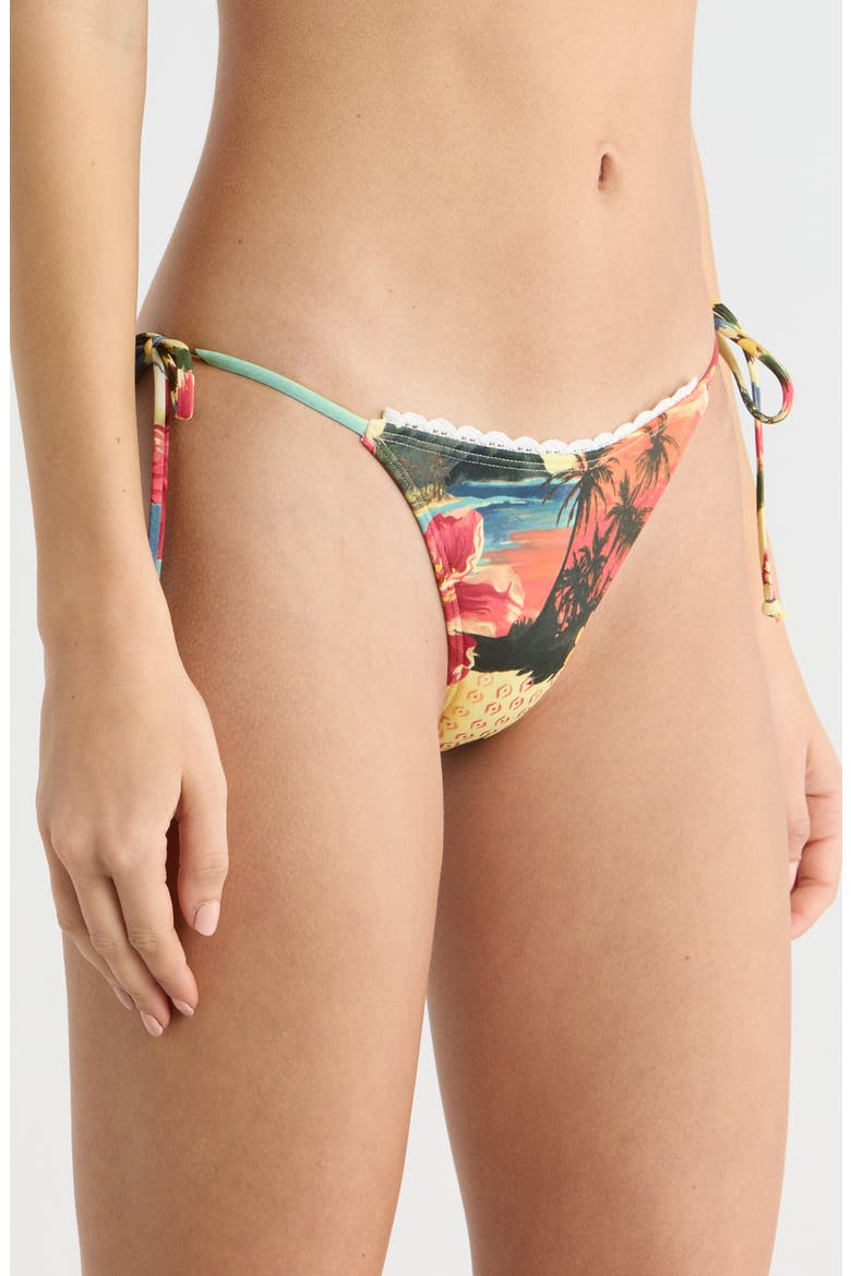 Aeries Side Tie Bikini Bottoms, Alternate, color, ALLOVER PRINT