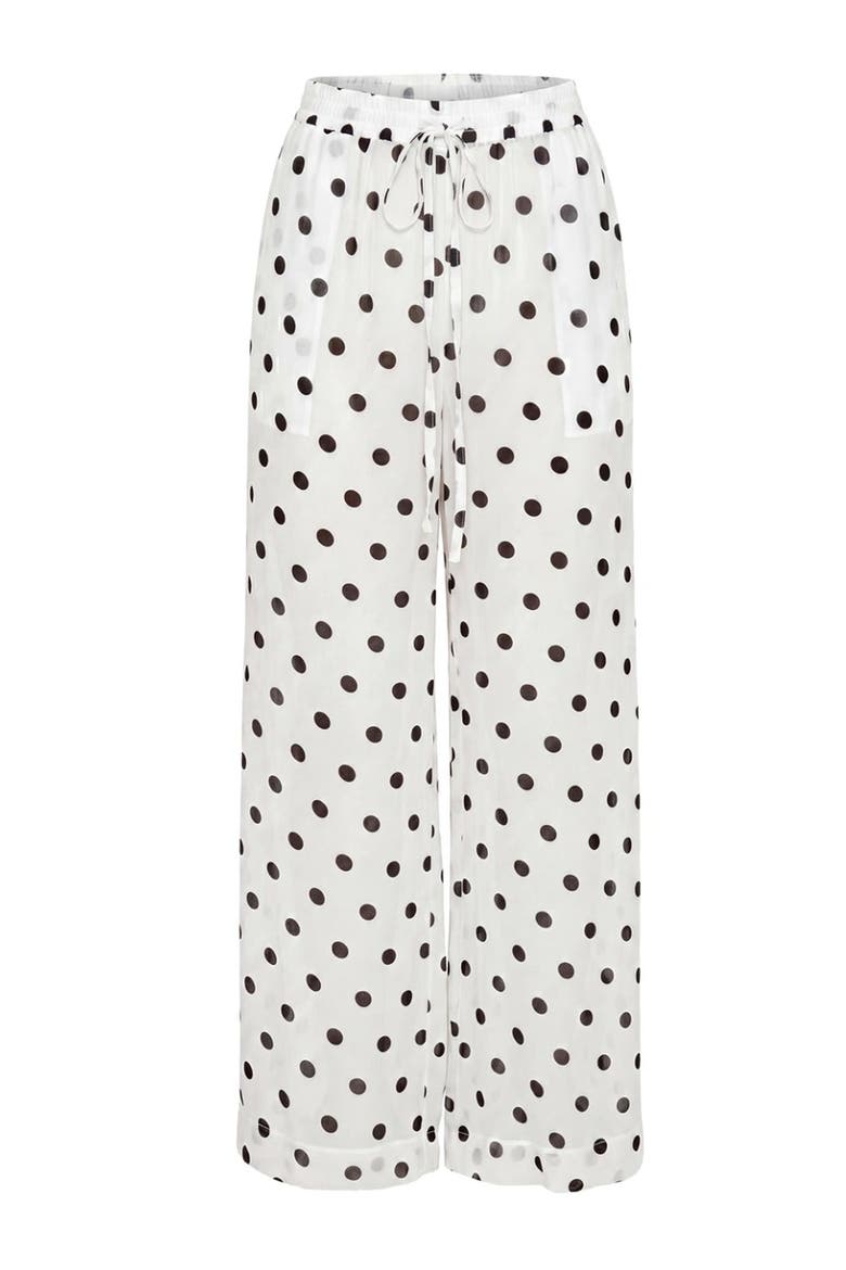 Lise Pants, Alternate, color, Ivory / Black Polka Dot