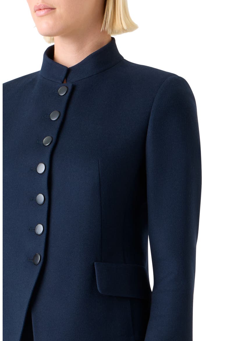 Fitted Virgin Wool Flannel Jacket, Alternate, color, NAVY