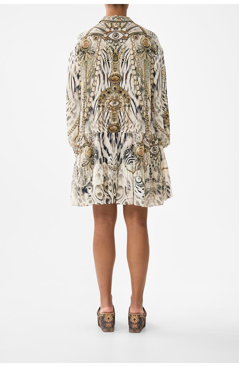 Camilla Long Sleeve Tiered Short Dress, Alternate, color, Lady Lionheart