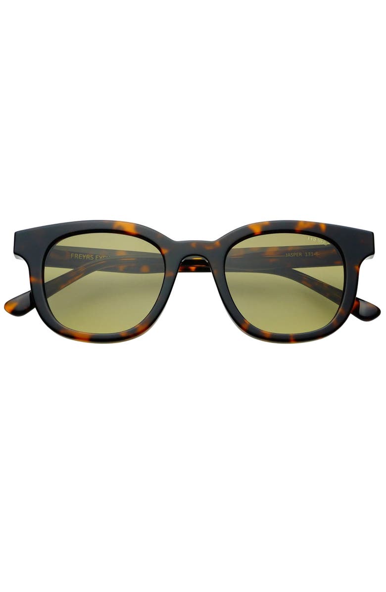 FREYRS Eyewear Jasper Round Sunglasses, Main, color, Tortoise / Green