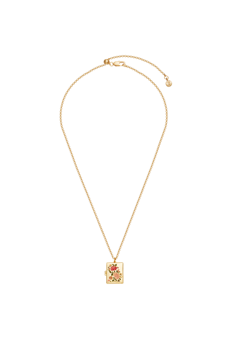 Eve Floral Locket, Alternate, color, Gold