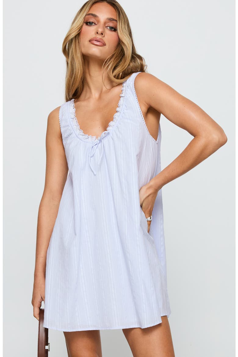 Antiquity Sleeveless Swing Minidress, Alternate, color, BLUE