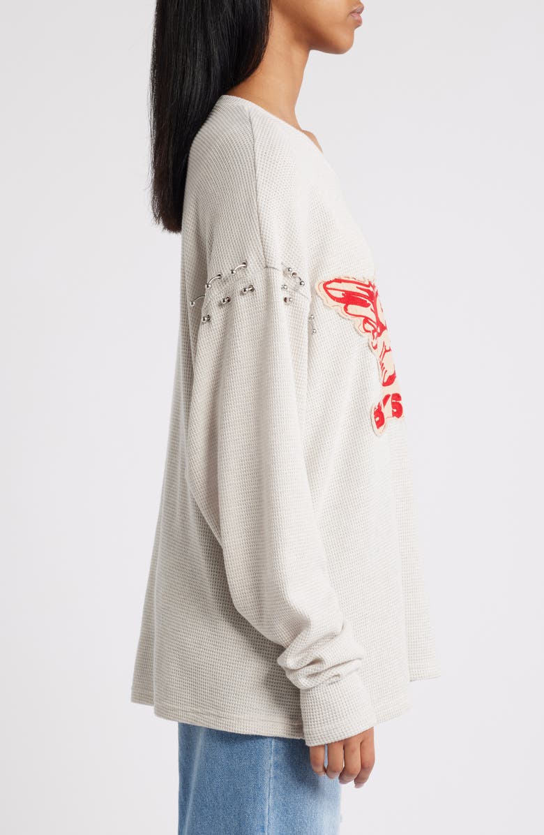 BOYS LIE Stitch Me Up Thermal Boyfriend Pullover, Alternate, color, 