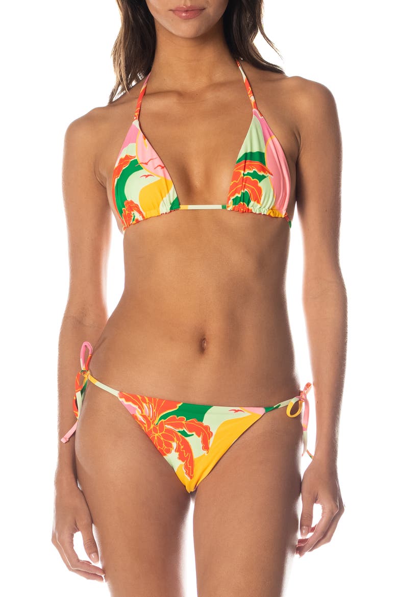 Tropical Breeze Balmy Reversible Bikini Top, Alternate, color, OPEN RED