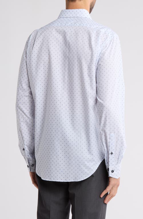 Lorenzo Uomo Trim Fit Paisley Cotton Dress Shirt In White