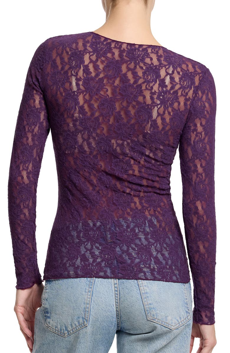 Hanky Panky Signature Lace Long Sleeve Top, Alternate, color, Stone Fruit