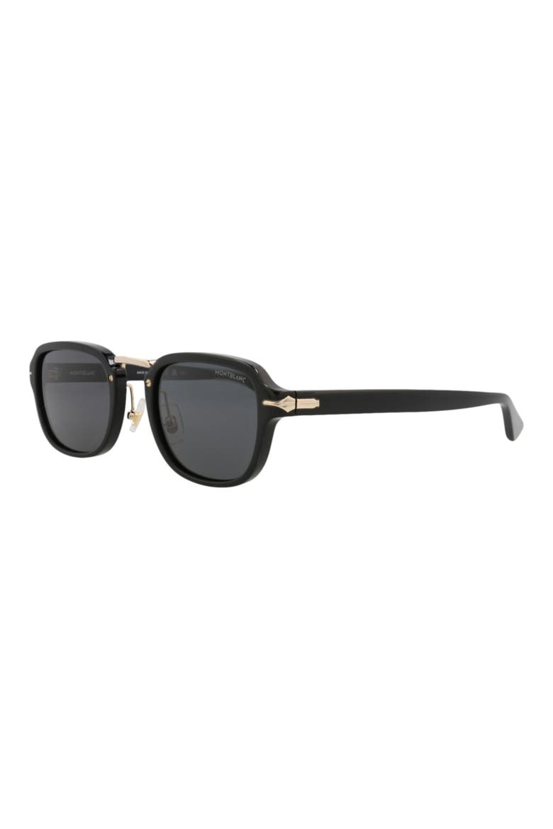 52mm Rectangular Sunglasses, Alternate, color, BLACK BLACK SMOKE