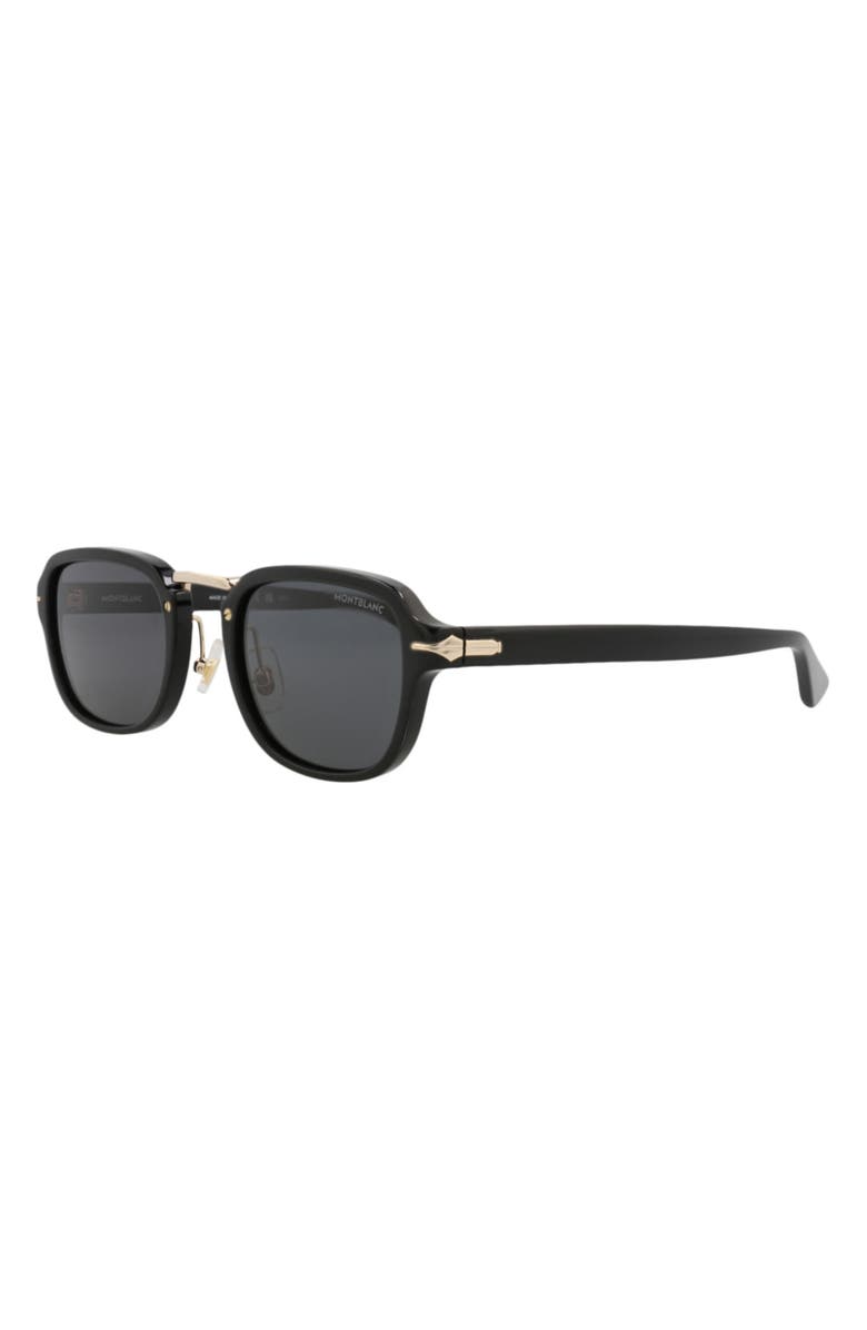 Montblanc 52mm Rectangular Sunglasses, Alternate, color,
