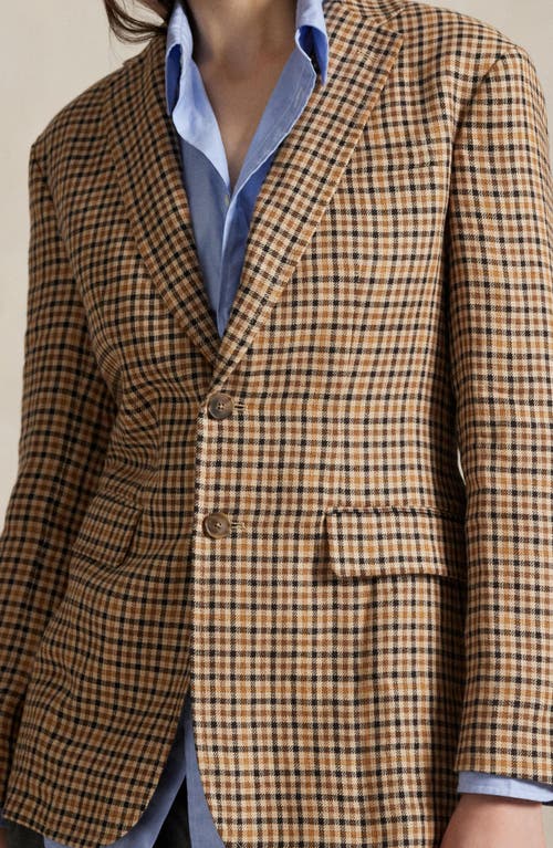Polo Ralph Lauren Plaid Linen Blazer In Multi