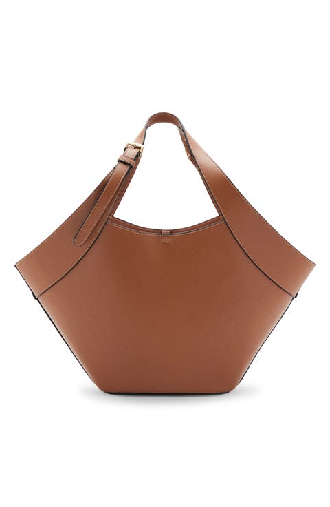 Large Faux Leather Shoulder Bag
