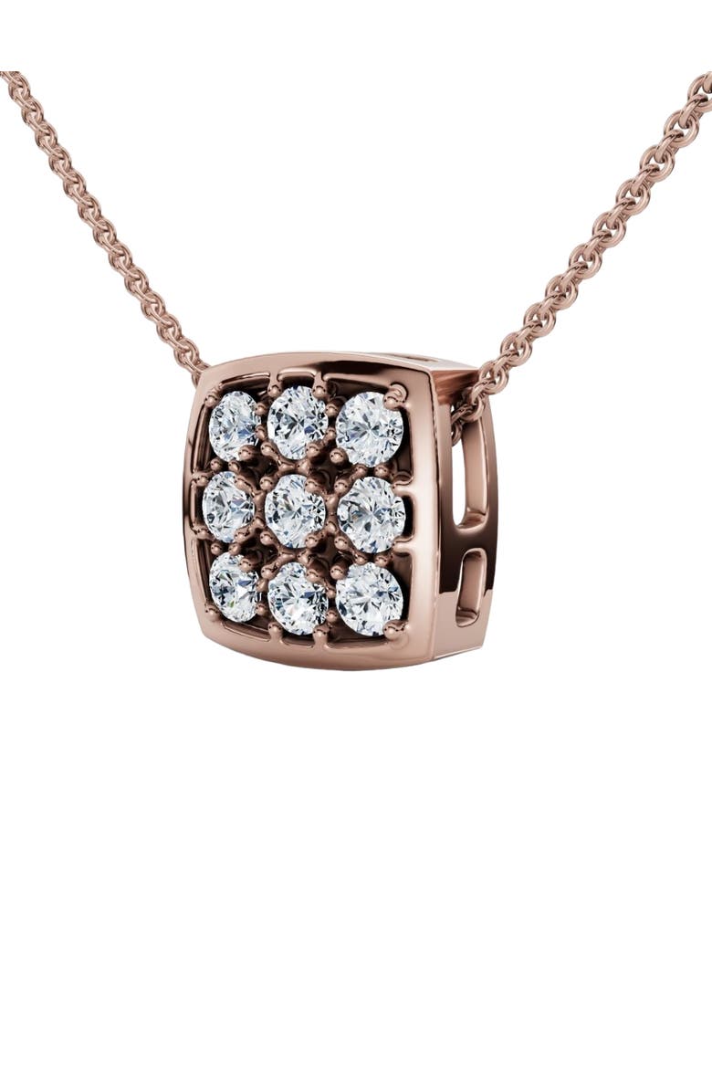 Bliss Diamond VS 1/5Ct Diamond Pave Delicate Pendant Women's Necklace 18" 14k Gold Lab Grown, Main, color, 