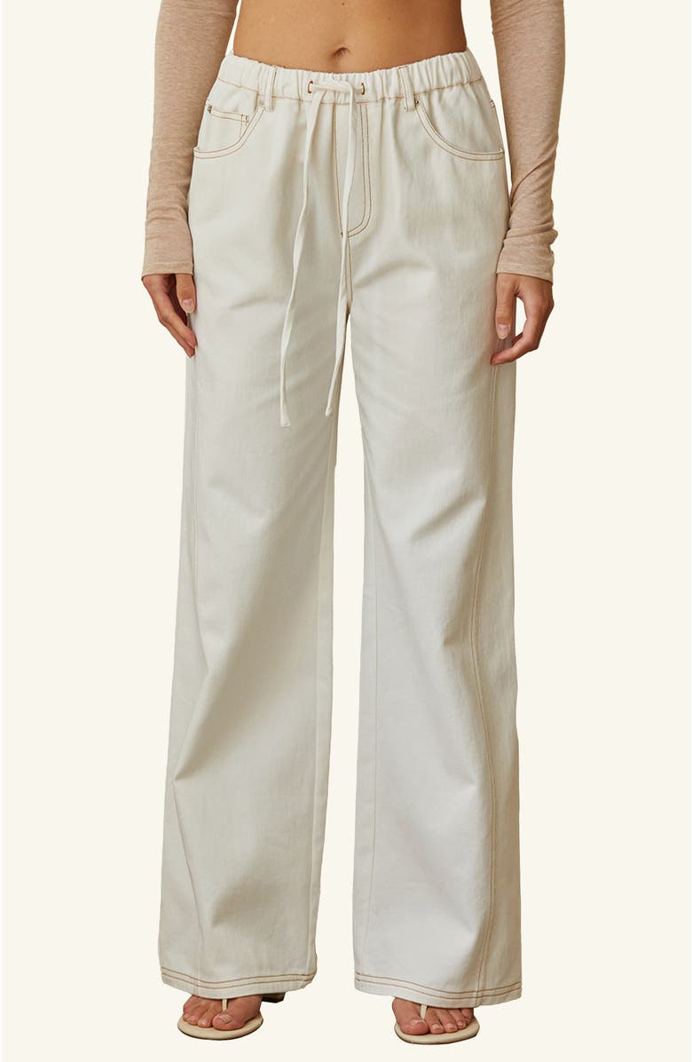 CRESCENT White Denim Pants, Main, color,