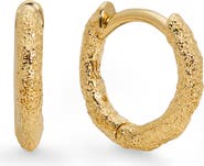 Monica Vinader Antica Textured Mini Huggie Hoop Earrings