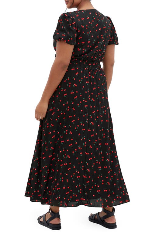 City Chic Jessie Cherry Print Maxi Dress