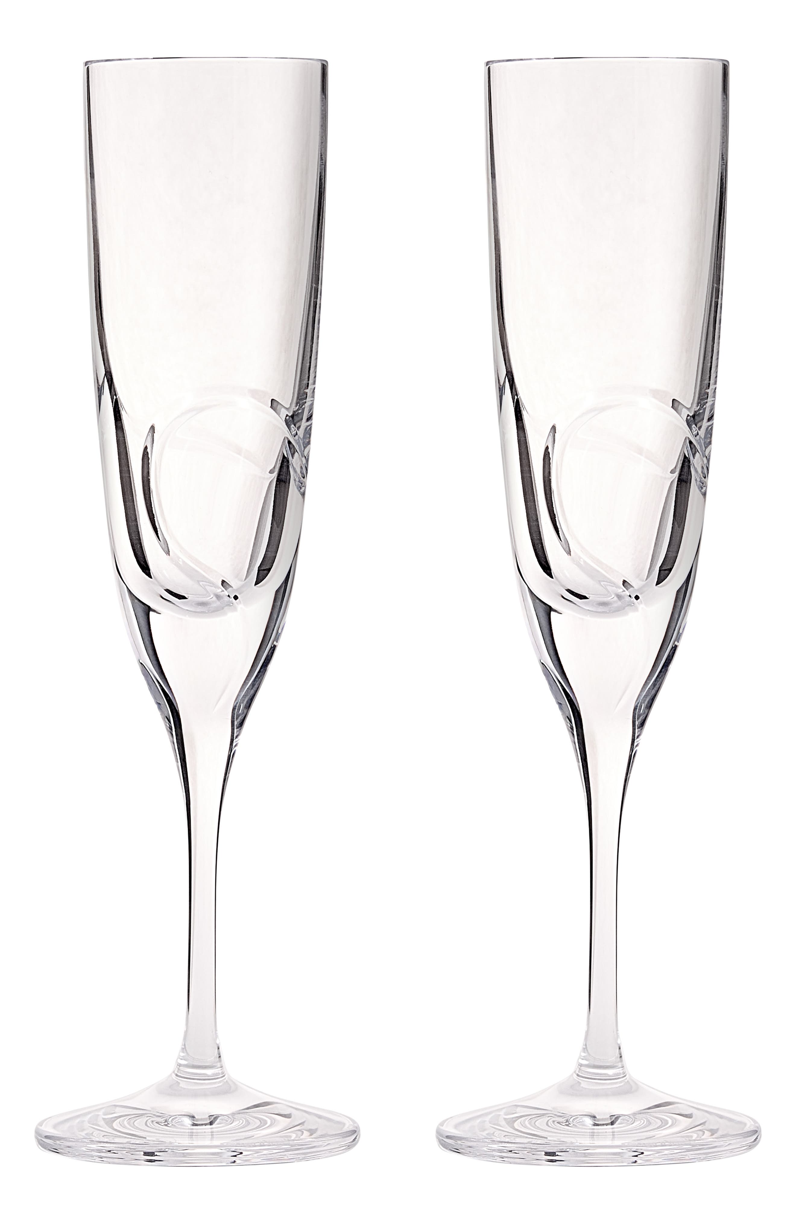 Wedgwood X Vera Wang Luxe Graphite Set Of 2 Crystal Flutes In No Color