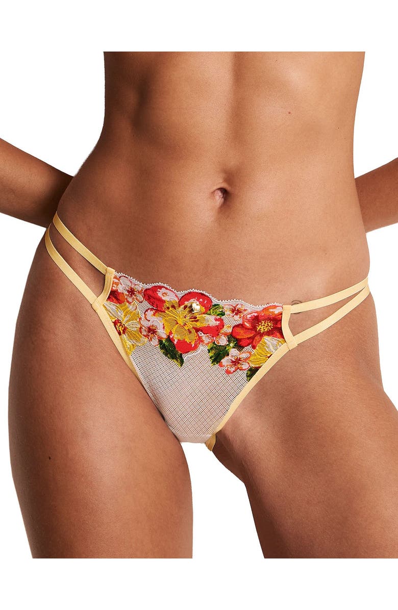 Adore Me Liesel Brazilian Panties, Main, color, Floral White