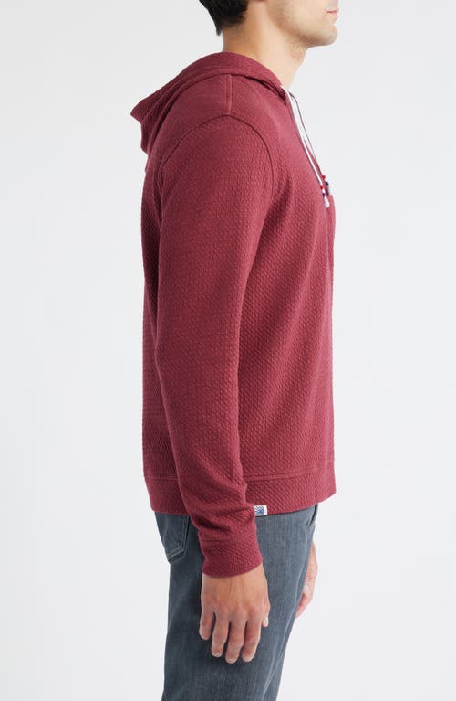 Johnnie-o Zoeller Textured Half Zip Hoodie In Red