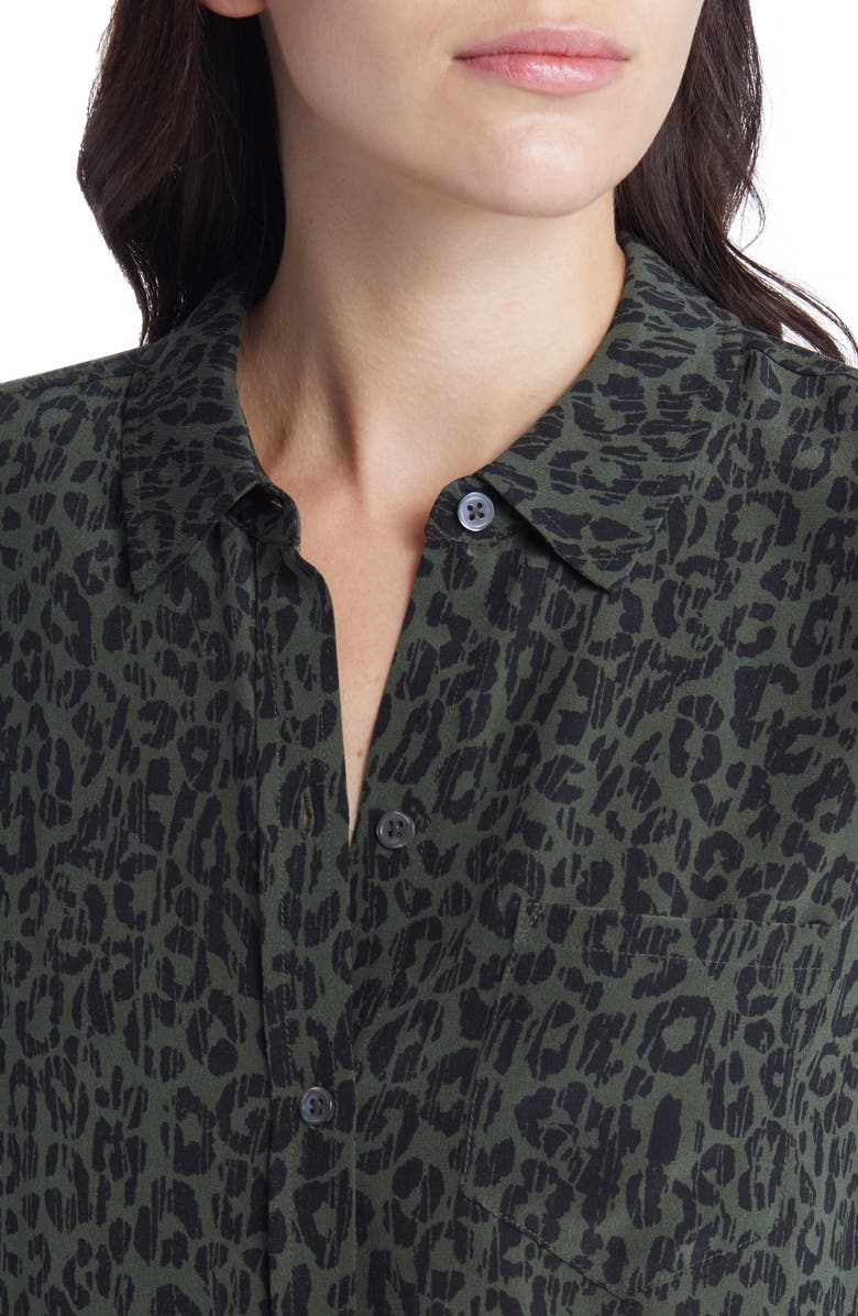 Rails Kate Leopard Print Silk Blouse, Alternate, color, 