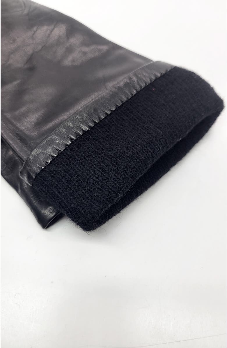 Portolano Made in Italy long leather gloves with cashmere lining, Alternate, color, Black