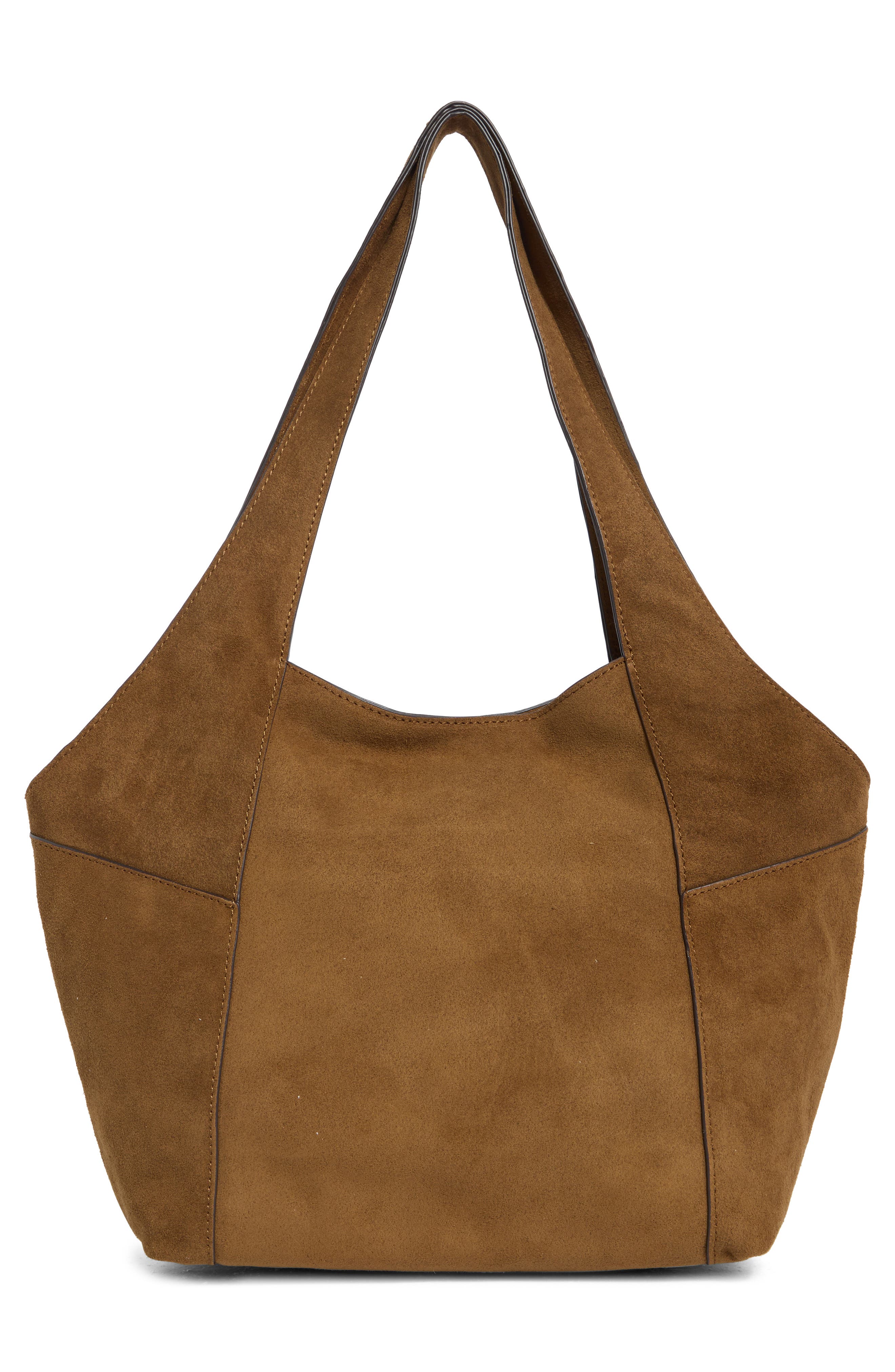 rag & bone Small Brayton Suede Shopper, Alternate, color, Golden Brown