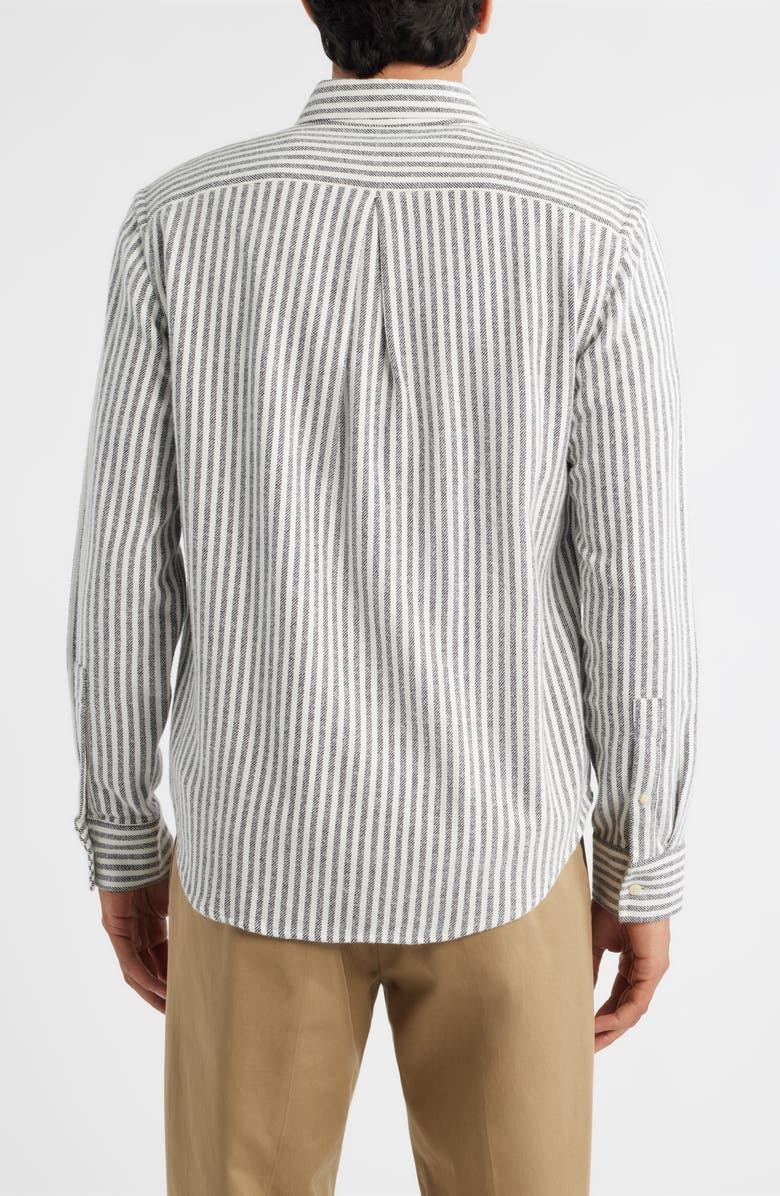 ALEX CRANE Cloud Stripe Organic Cotton Flannel Button-Up Shirt, Alternate, color, Nightlines