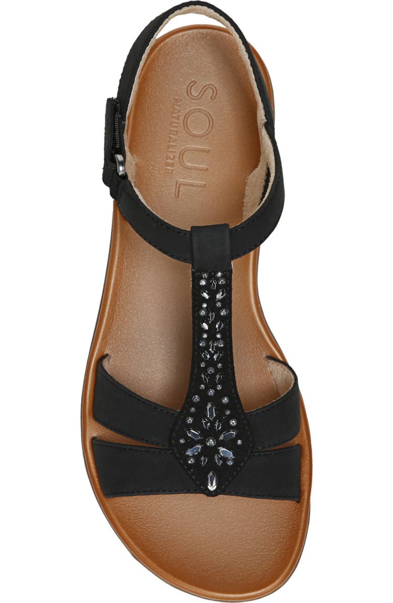 SOUL NATURALIZER Summer Embellished T-Strap Sandal - Wide Width Available, Alternate, color, Black