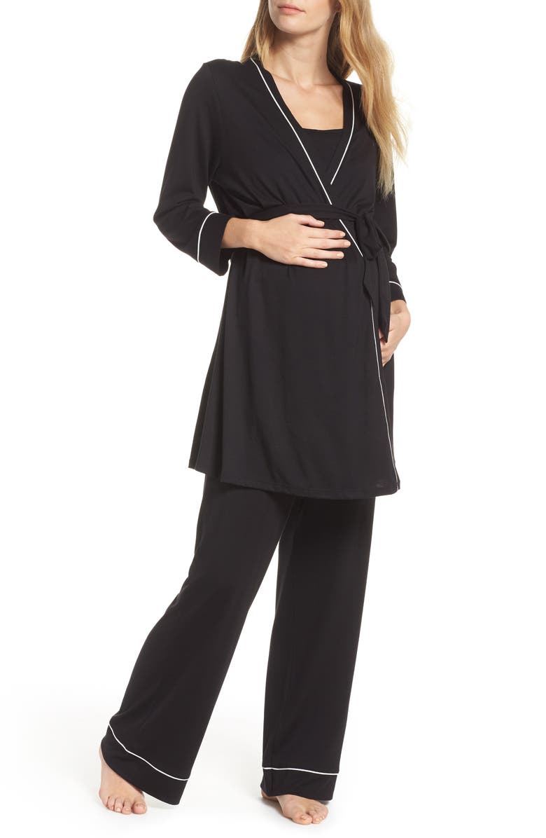 Cosabella Let Me Sleep Maternity/Nursing Pajamas & Robe Set, Main, color,