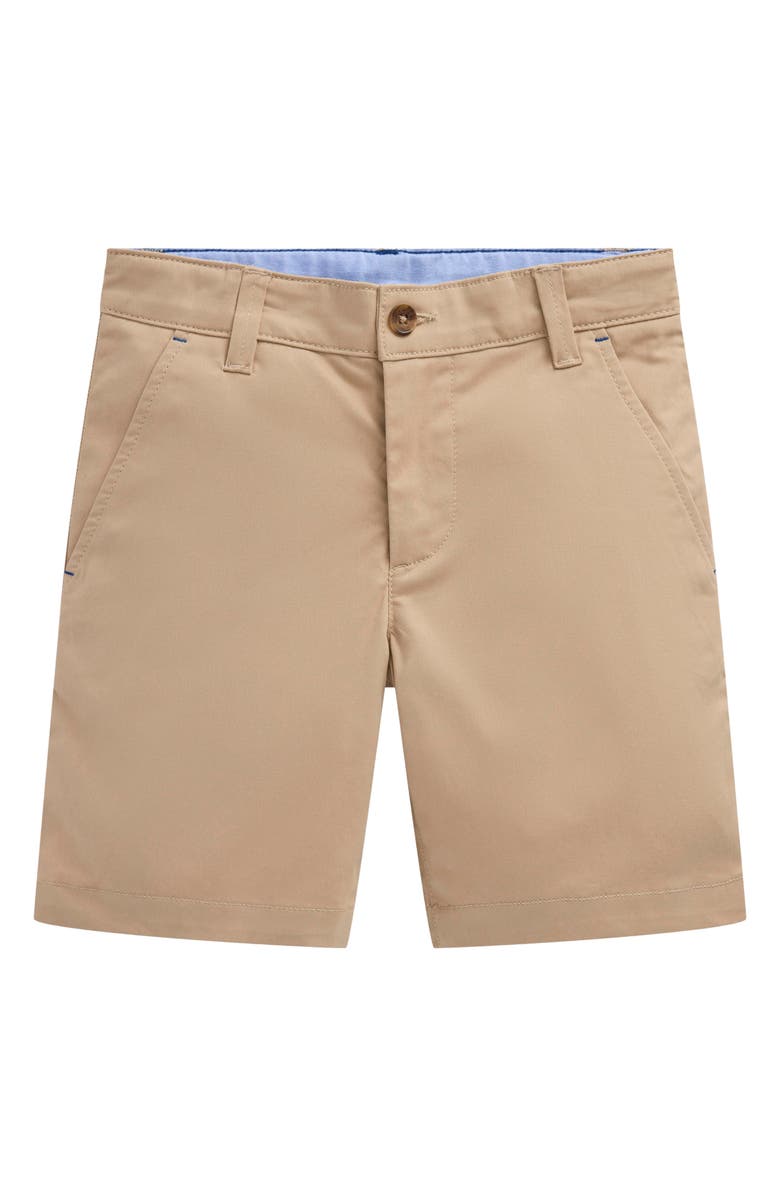 Mini Boden Kids' Classic Stretch Cotton Chino Shorts, Main, color, Classic Tan