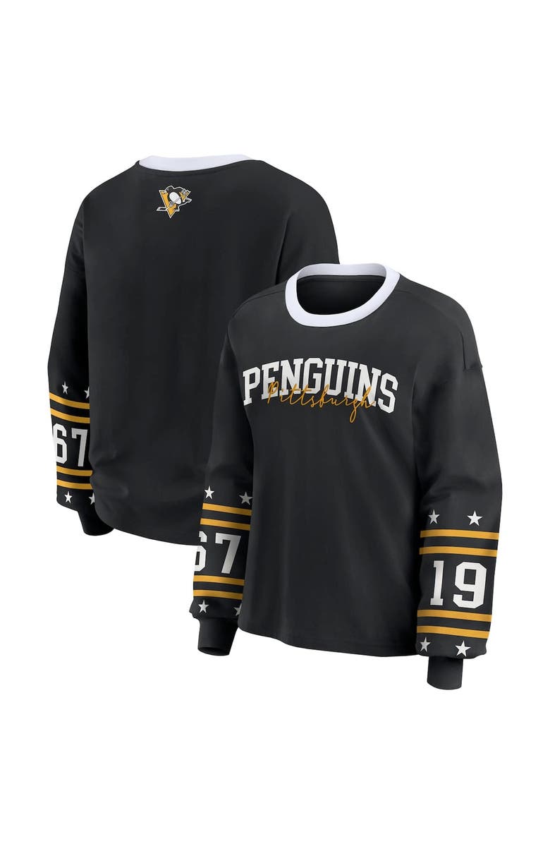 WEAR by Erin Andrews Women's WEAR by Erin Andrews Black Pittsburgh Penguins Long-Sleeve Sport T-Shirt, Main, color, Black
