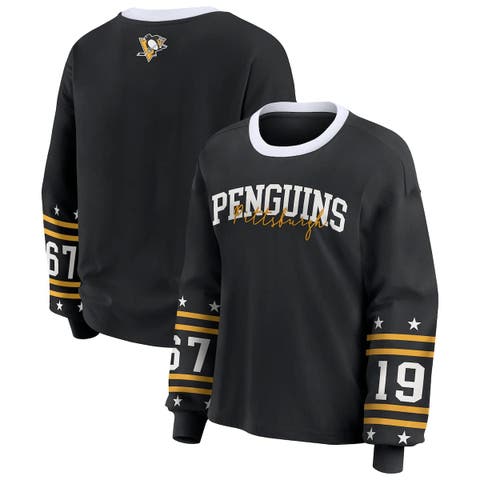 Women's WEAR by Erin Andrews Black Pittsburgh Penguins Long-Sleeve Sport T-Shirt