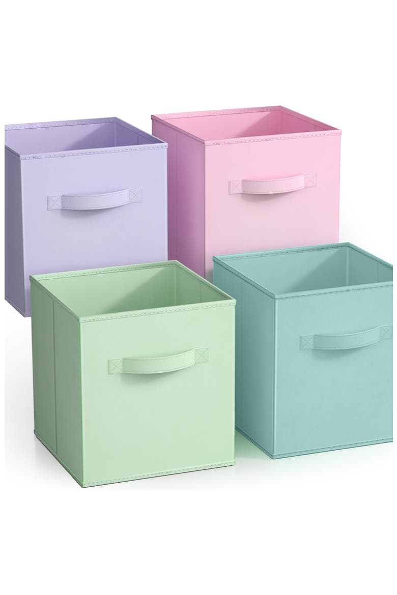 4-Pack Collapsible Storage Cubes, Main, color, MULTICOLORED PASTEL