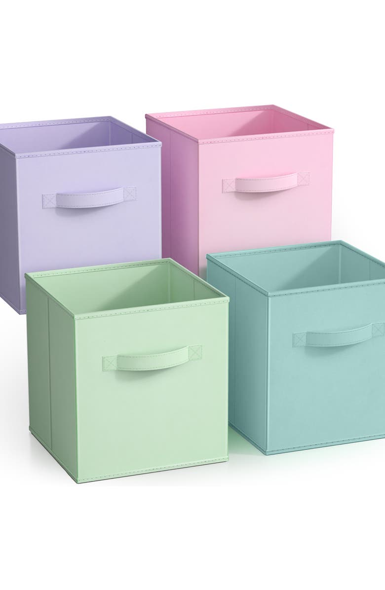 SORBUS 4-Pack Collapsible Storage Cubes, Main, color, Multicolored Pastel
