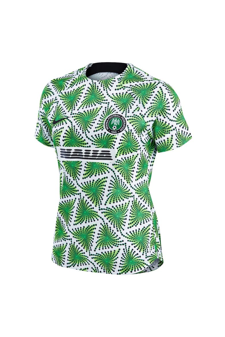 Women's Nike Green Nigeria National Team 2022 Pre-Match Top, Alternate, color, White