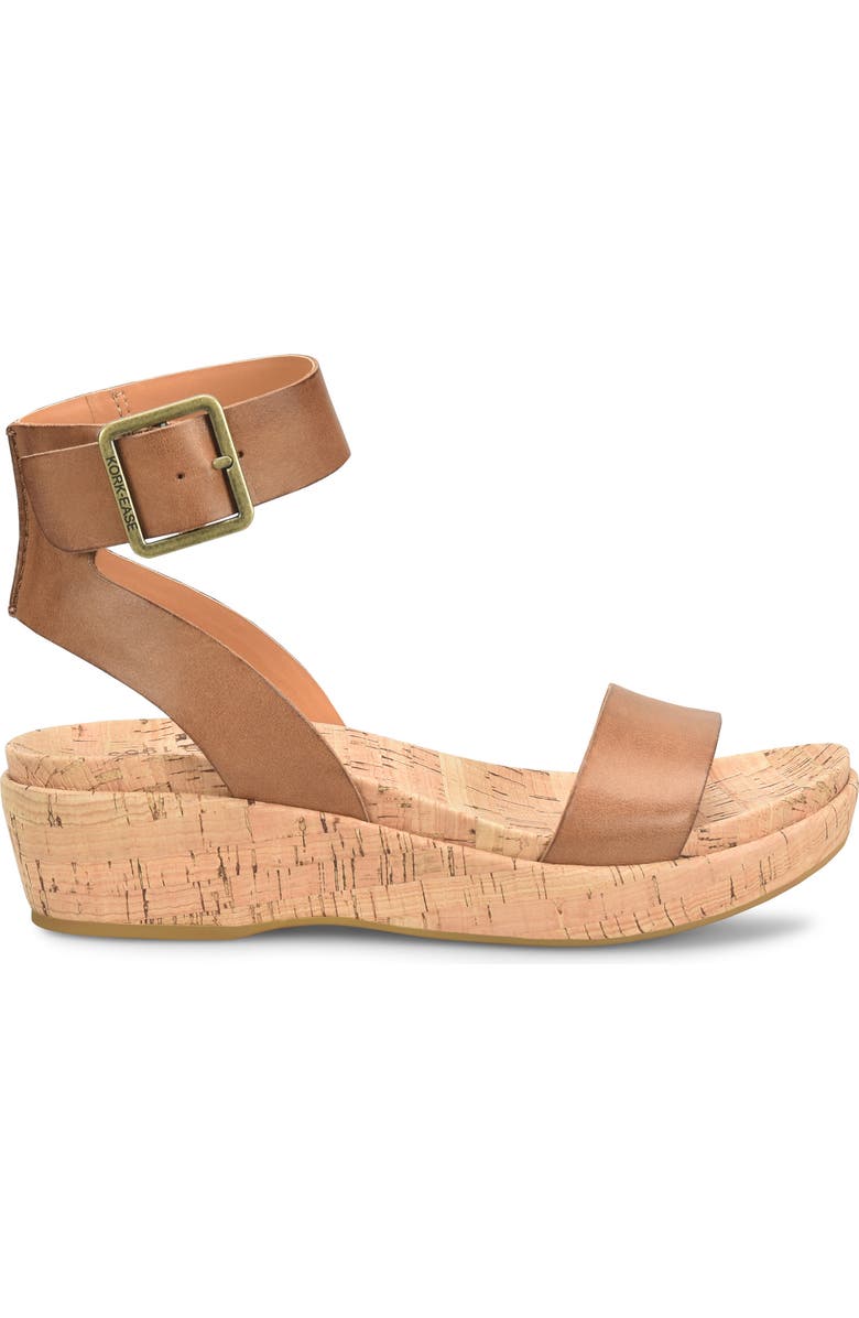 Kork-Ease<sup>®</sup> Mullica Ankle Strap Platform Wedge Sandal, Alternate, color, Brown Leather