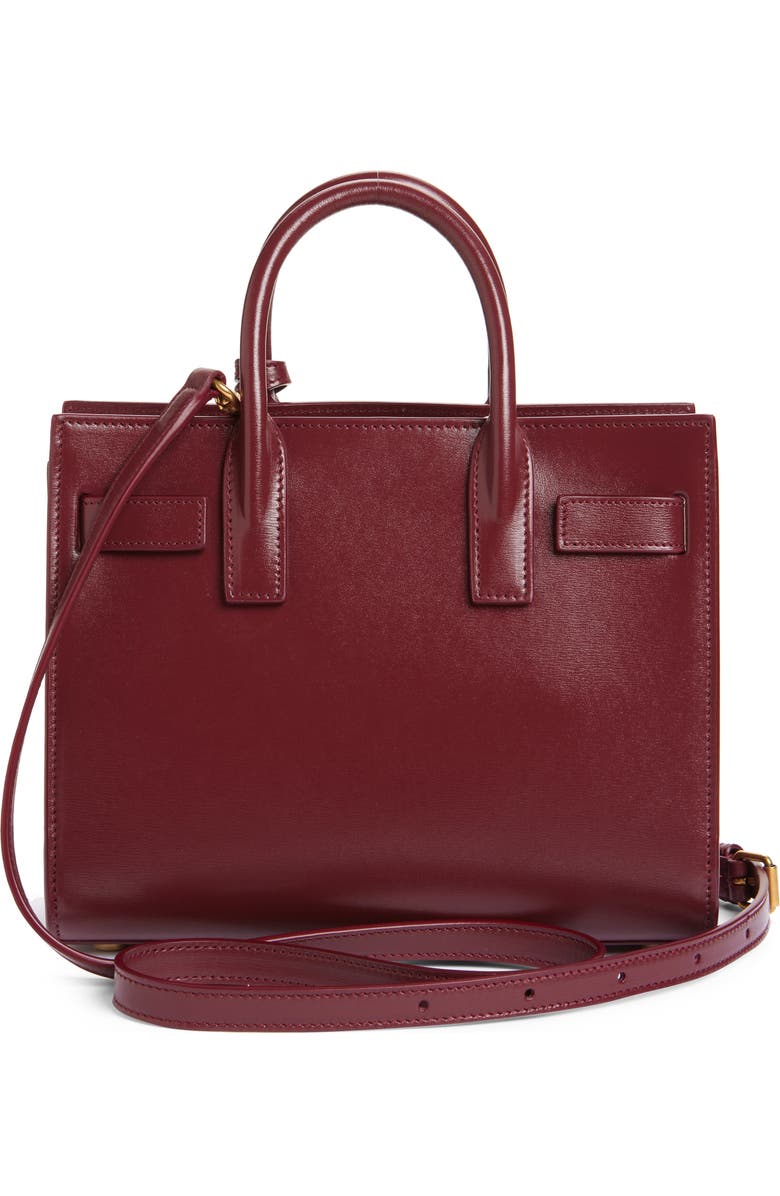 Saint Laurent Nano Sac de Jour Leather Tote, Alternate, color, New Dark Bordeaux