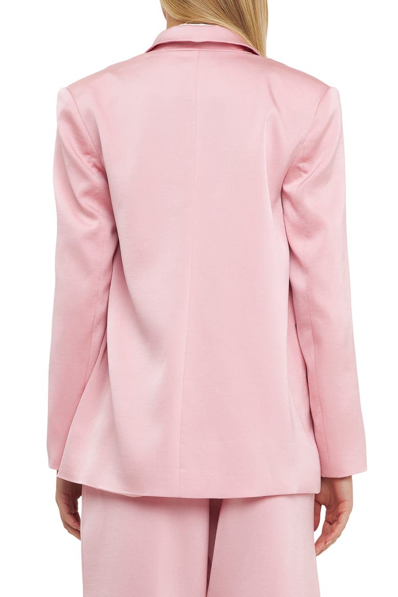 Drapey Double Breasted Satin Blazer, Alternate, color, PINK