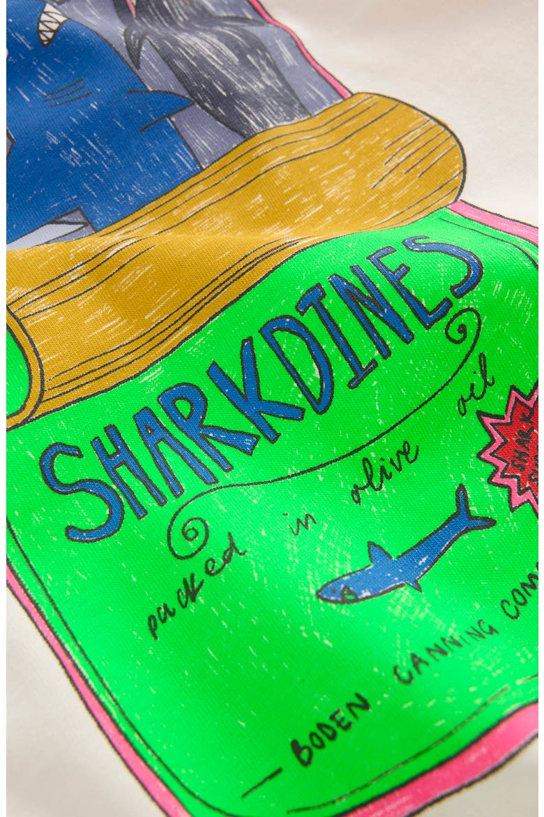 Kids' Sharkdines Cotton Graphic T-Shirt, Alternate, color, TBC PARCHAMENT SARDINE CAN