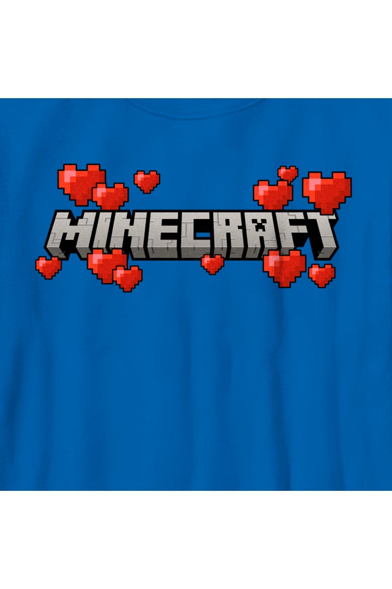 Boy's Minecraft Valentine's Day Hearts Logo  Graphic T-Shirt, Alternate, color, Royal Blue