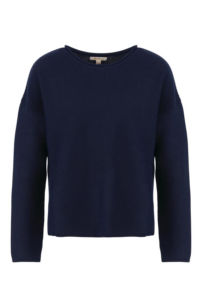 Marine Relaxed Fit Cotton Sweater, Alternate, color, NAVY