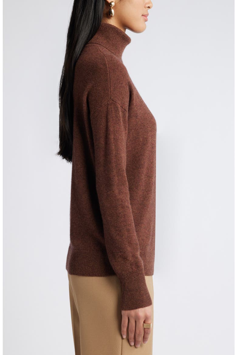 Cashmere Turtleneck Sweater, Alternate, color, BROWN BRICK