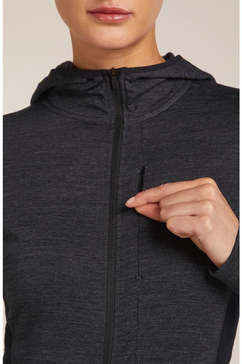 200 RealFleece™ Descender Zip Hoodie, Alternate, color, JET HEATHER/ BLACK