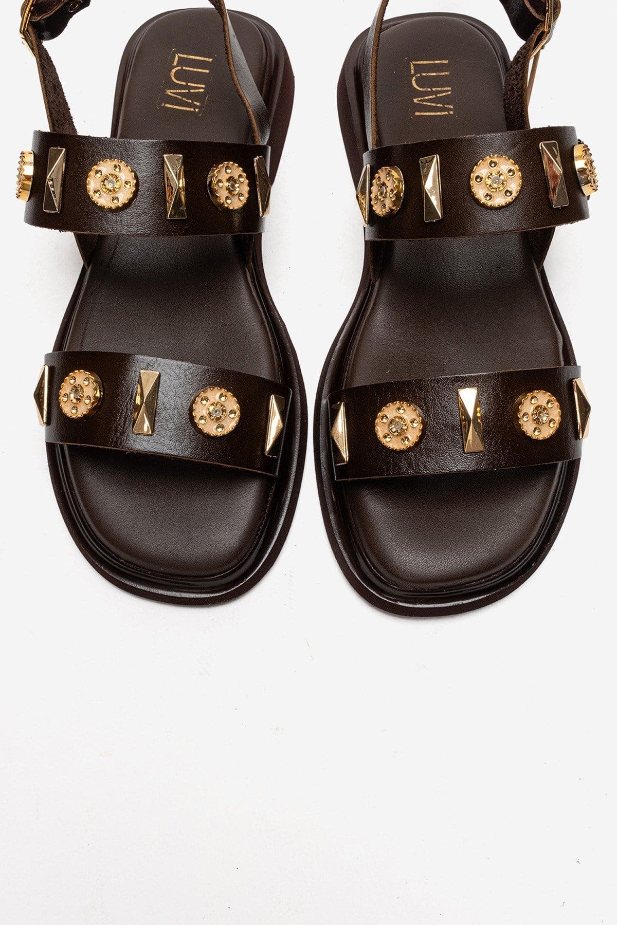 Forever & Always Shoes Libera Leather Sandal, Alternate, color, Brown