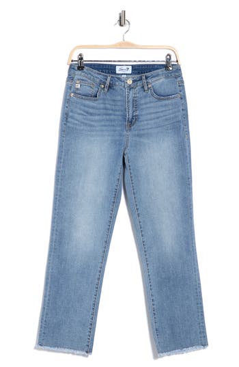 Seven7 High Waist Ankle Straight Leg Jeans In Sand
