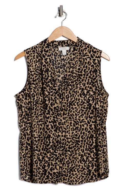 V-Neck Sleeveless Woven Shell Top