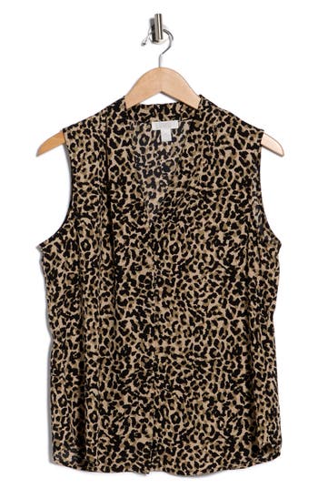 Nordstrom Rack V-neck Sleeveless Woven Shell Top In Multi