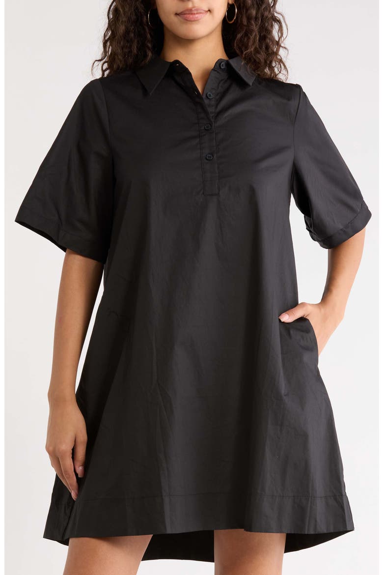 Danbury Trapeze Minidress, Alternate, color, BLACK