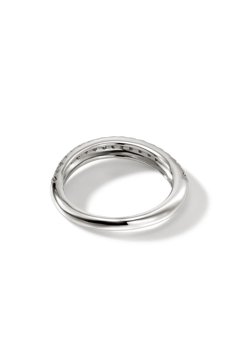 John Hardy Surf Pavé Diamond Band Ring, Alternate, color, Silver