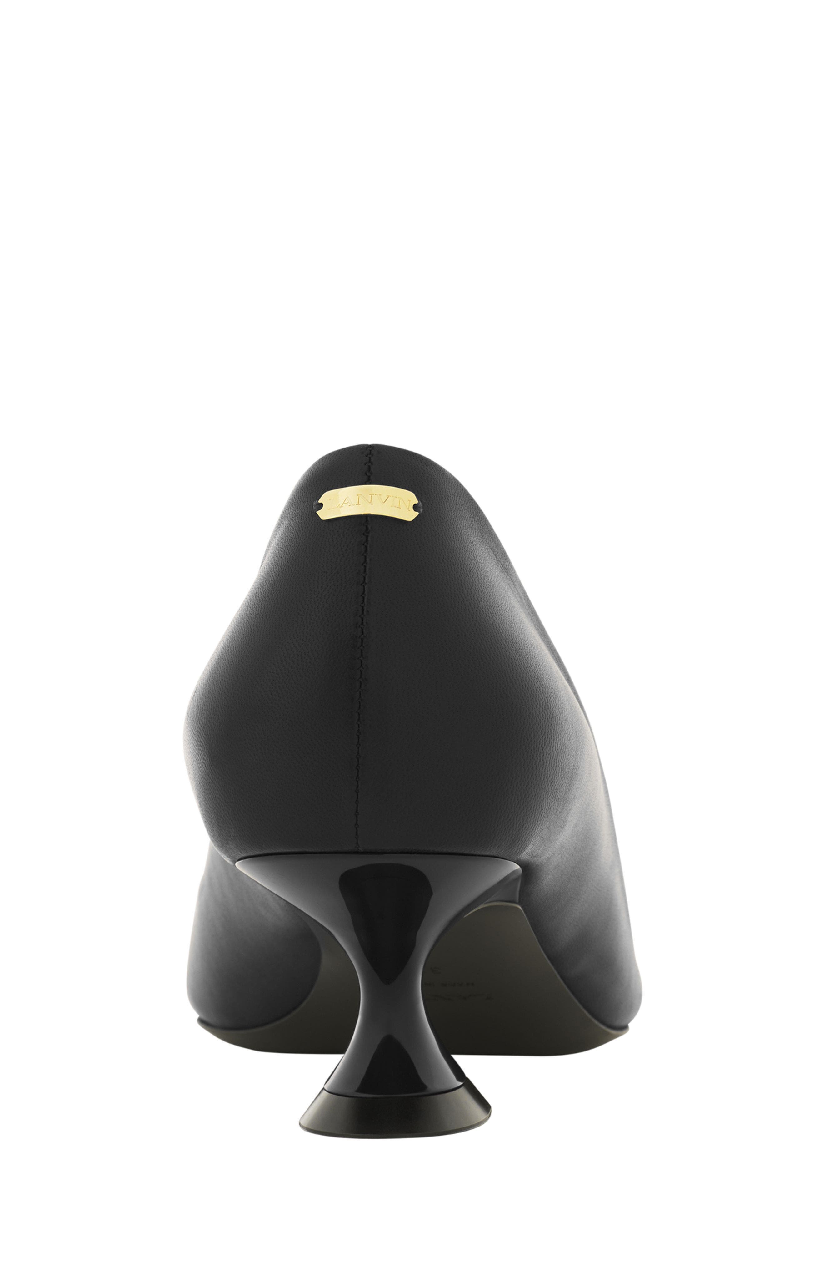 Lanvin Midnight Step Pump In Leather, Alternate, color, Noir