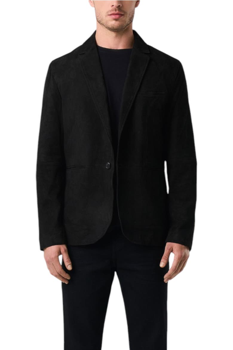 Men's Semi Fitted Niger Suede Blazer, Main, color, Black